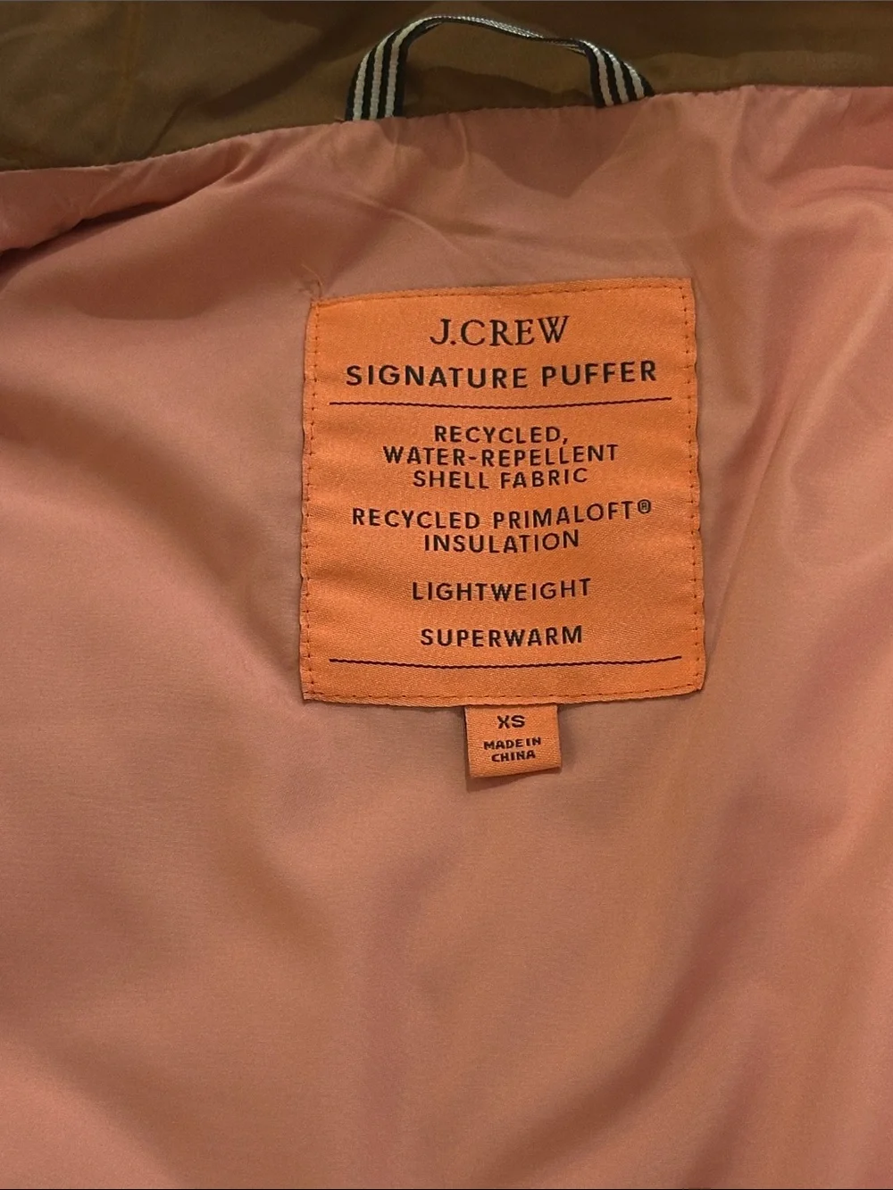 J. Crew Quilted Chestnut Brown Puffer Vest with Gold-Tone Hardware